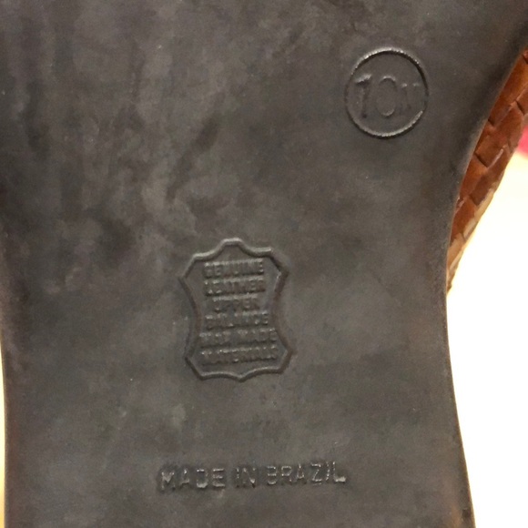 Vintage Faded Glory Morocco Brown Leather Flip Flops Size 10 - Picture 5 of 5